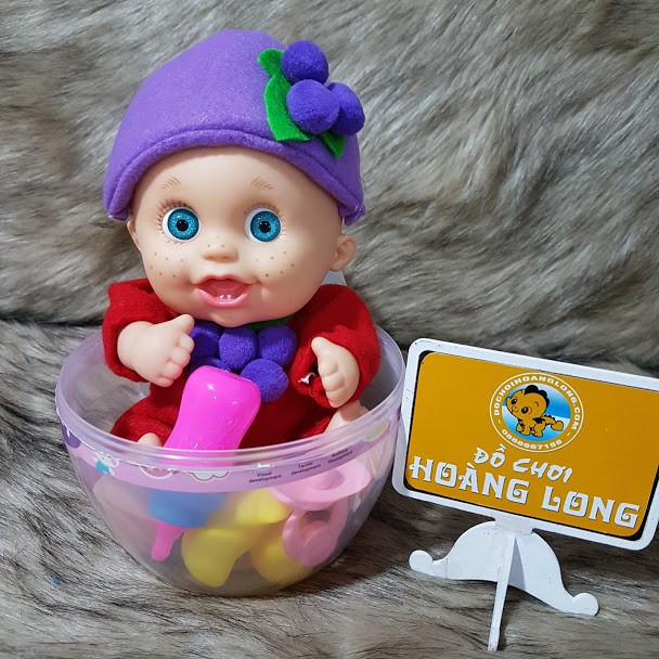 {xã kho} Búp Bê Trái Nho biết hát nhựa không tóc phiên bản trái cây 22cm (không hộp)