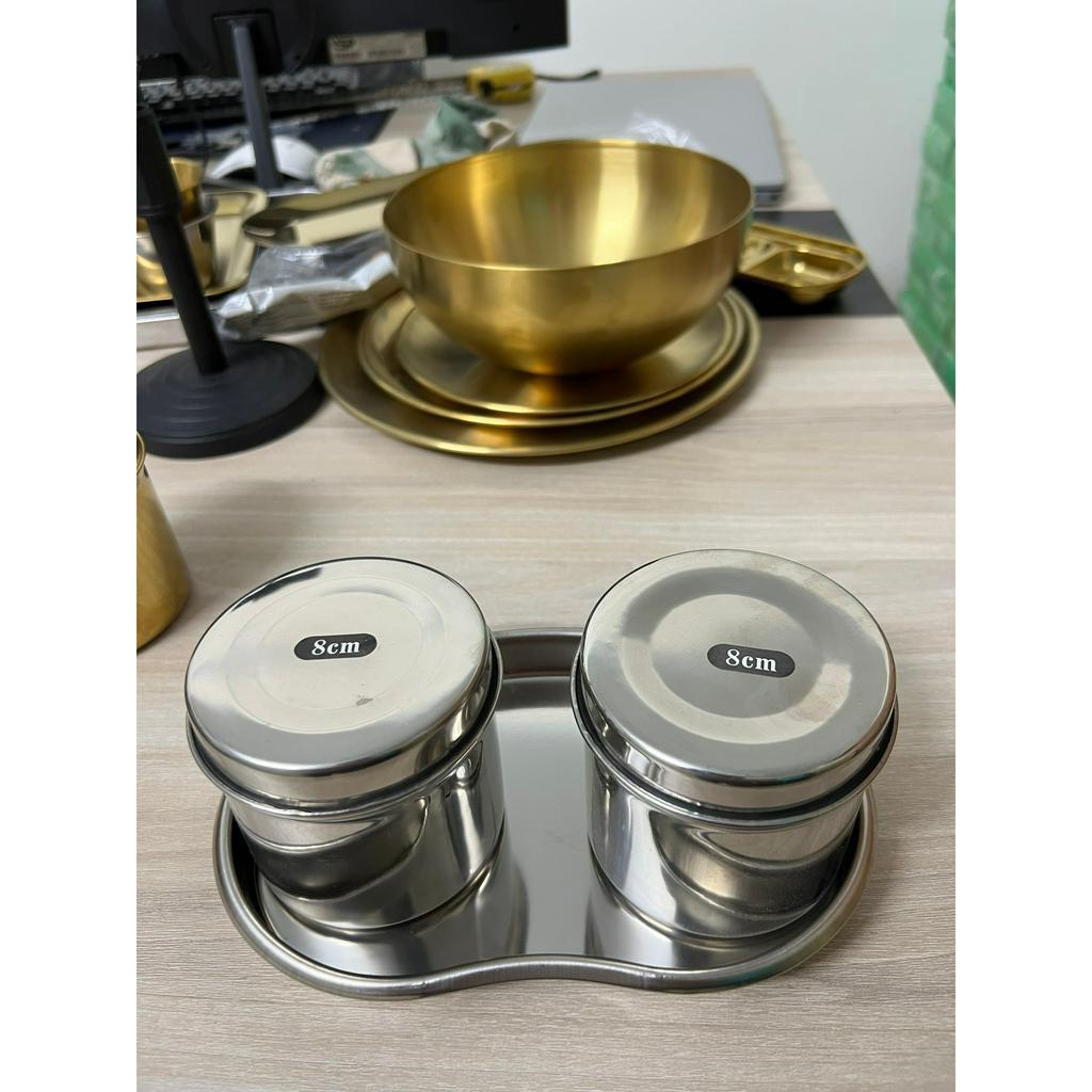 Khay inox hạt đậu, hũ inox cho spa, phun săm, y tế | Khay hũ mạ vàng Mạ bạc Chất Liệu inox 304.