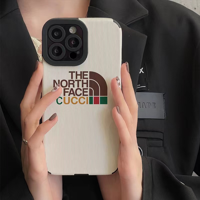 Gucci Ốp Điện Thoại Da Họa Tiết THE NORTH FACE Cho iphone 13 Pro Max i13 13pro 11 Pro Max i11 X XR Xs Max 7plus 8plus 12Pro 12 Pro Max