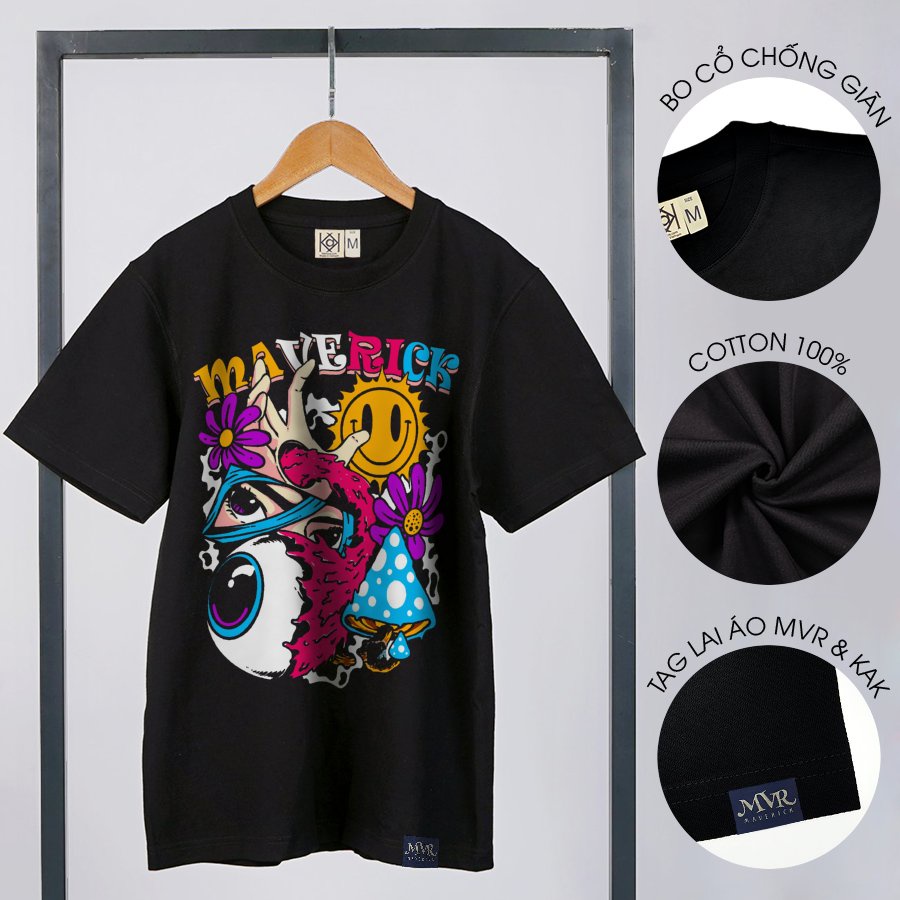 Áo thun nam phông nữ unisex maverick màu sắc độc đáo MVR size rộng tee Mỹ BB4339
