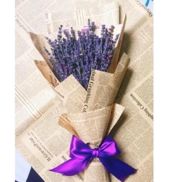 Bó Lavender Oải Hương 200 cành bó giấy báo