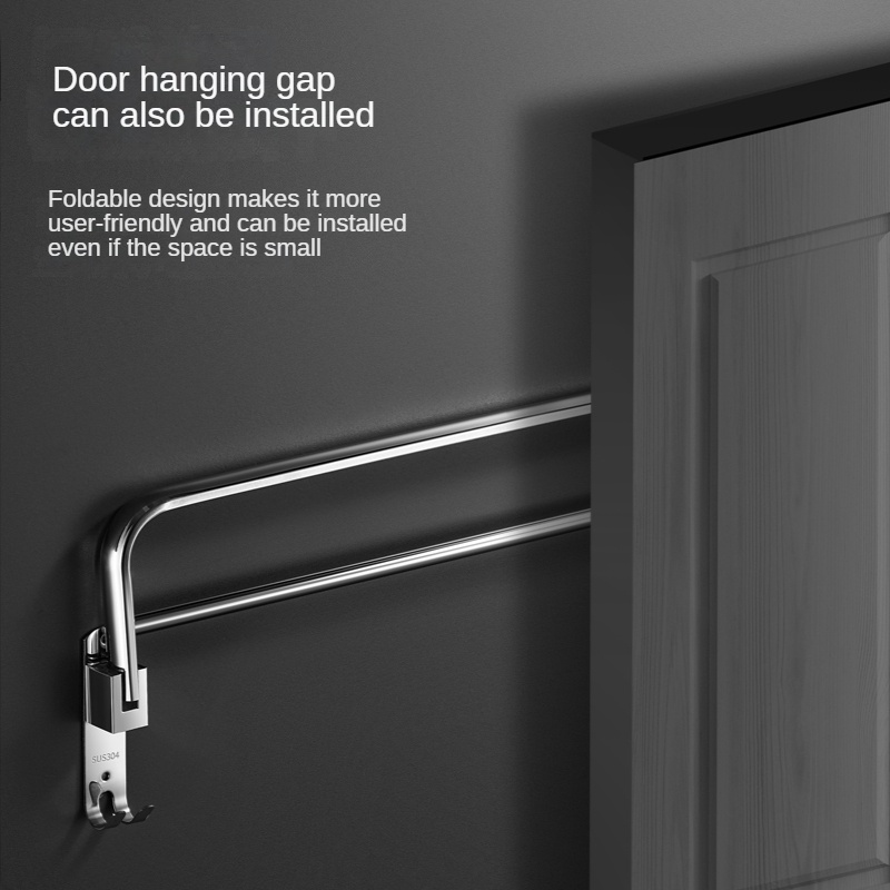 Giá treo khăn phòng tắm XINKUNLON thép không gỉ 304 chịu lực mạnh mẽ gấp gọn lại được cao cấp