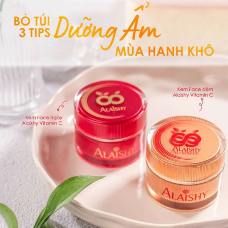 Kem face đêm Vitamin C Alaishy mini dạng nén