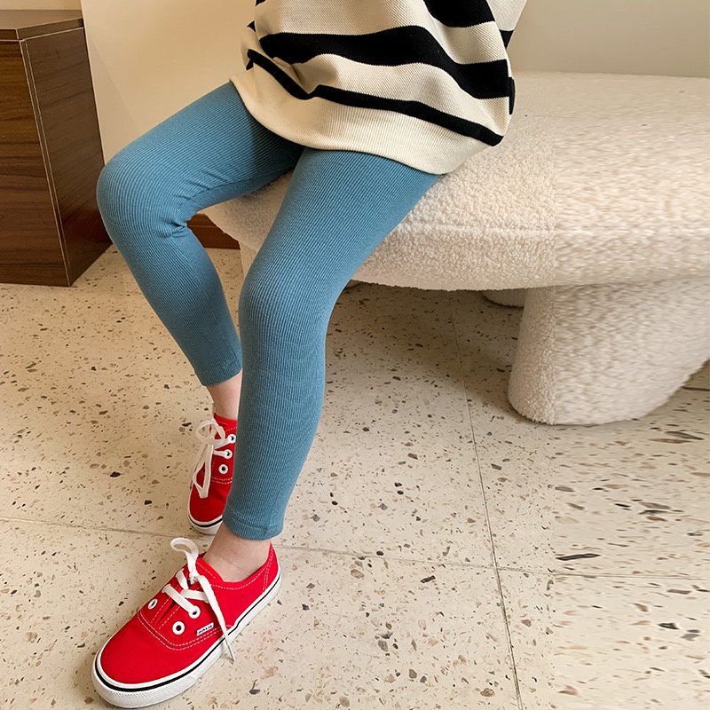 QG311 - Quần legging trơn gân nhỏ sz 90-150, legging mỏng, co dãn nhiều, thời trang hàn quốc thu đông 2022