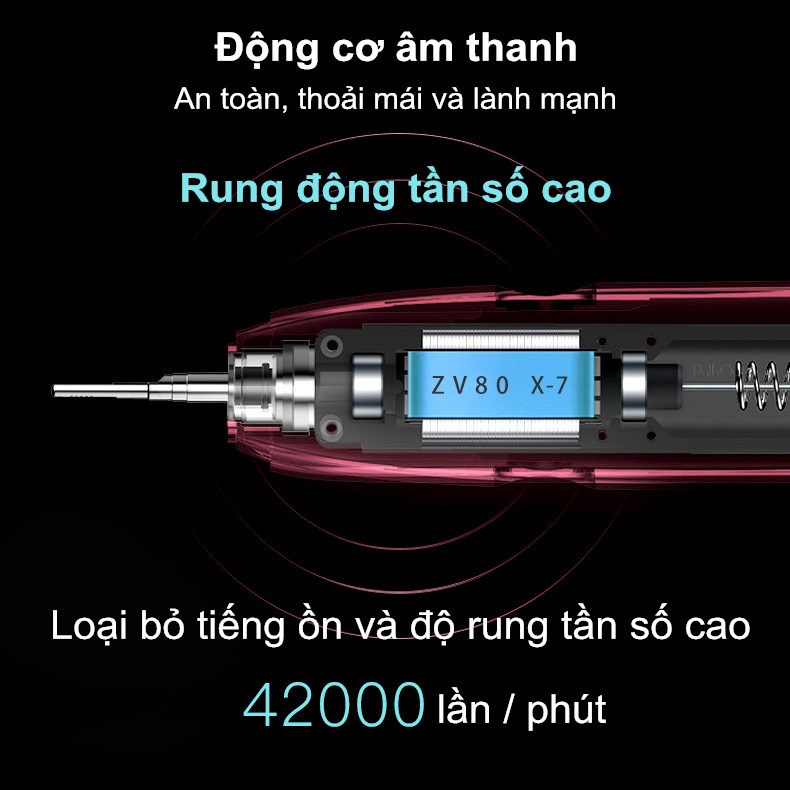 Bàn Chải điện Sonic X7 Bàn Chải đánh Răng điện Bàn Chải đánh Răng Tự động Công Nghệ Châu Âu 6 Chế độ Rung