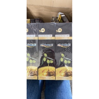 Kem nhuộm tóc phủ bạc hello tinh chất olive