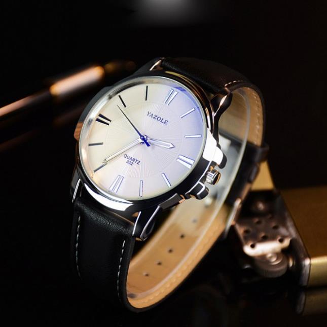 Đồng Hồ Nam Yazole 332 Dây Da Mặt Kim Cổ Điển . | BigBuy360 - bigbuy360.vn