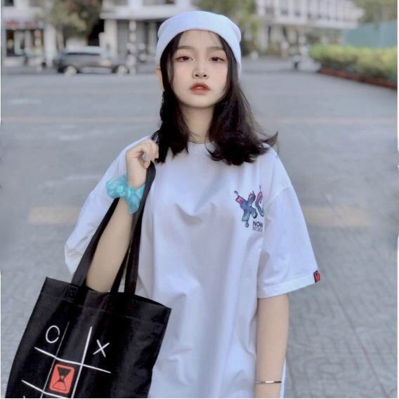 Áo thun nữ tay lỡ freesize phông form rộng dáng Unisex mặc cặp, nhóm, lớp in hình 3d xo | BigBuy360 - bigbuy360.vn