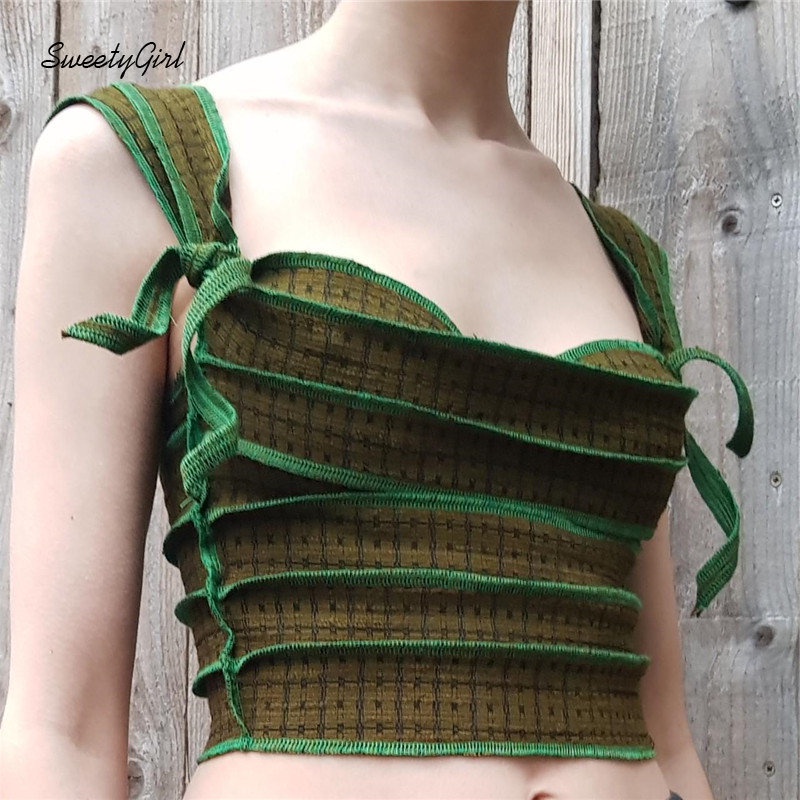 Áo Tank Top Hai Dây Dáng Ôm Màu Tương Phản Đính Nơ Thời Trang 2022 Cho Bạn Gái