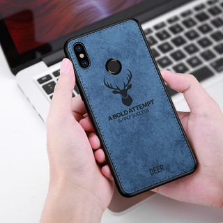 Ốp điện thoại bọc vải in hình đầu nai cho Xiaomi 6X/Max 3/Redmi Note 5