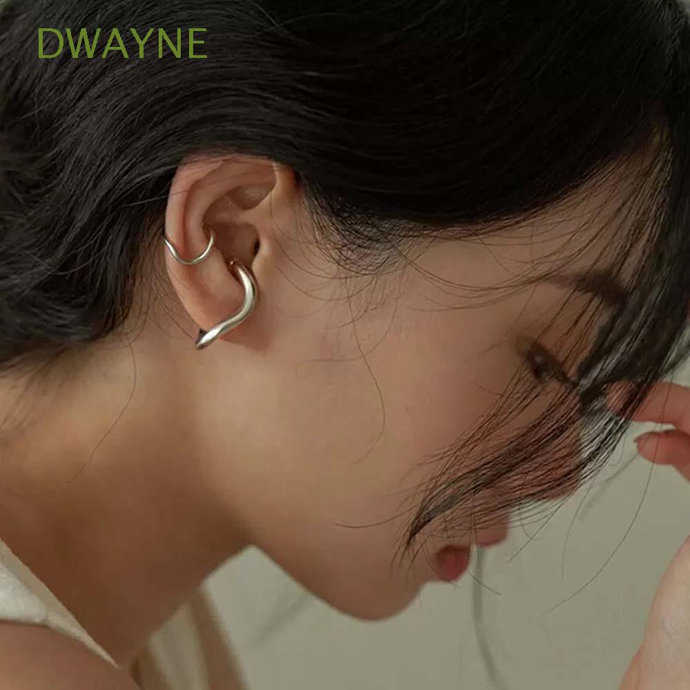 Khuyên Kẹp Vành Tai Kim Loại Họa Tiết Hình Học Kiểu Pháp Thời Trang Nữ