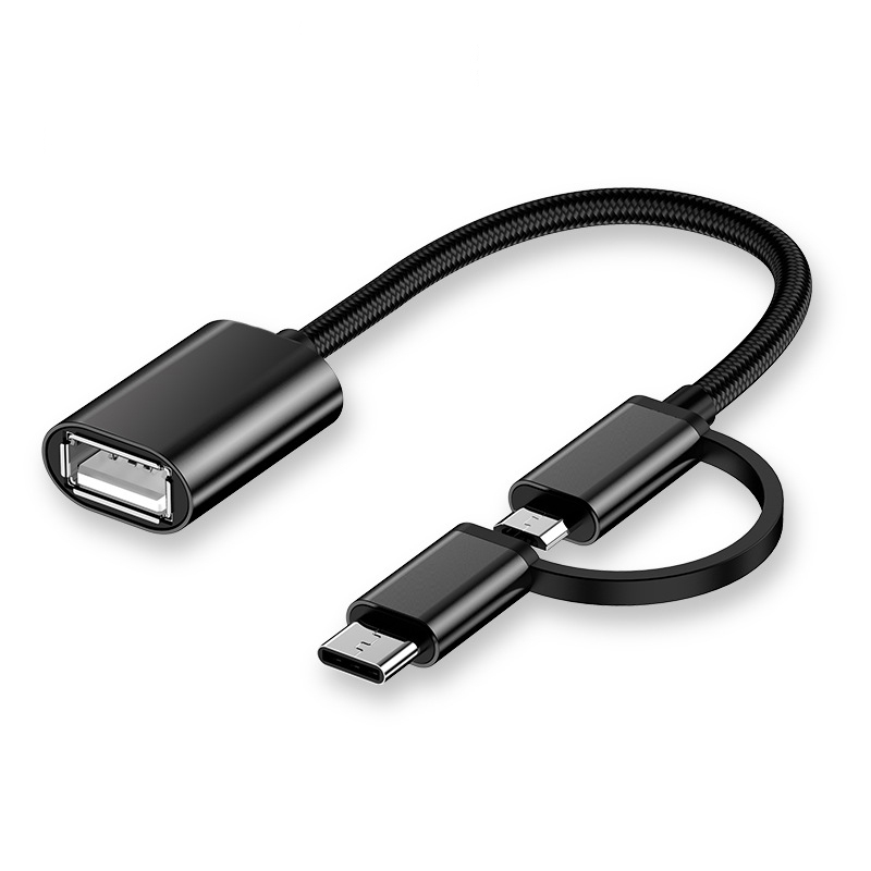 Dây cáp chuyển đổi 2 trong 1 đầu cắm 3.0 USB OTG (đầu cắm Type C+Micro sang ổ cắm USB 3.0)