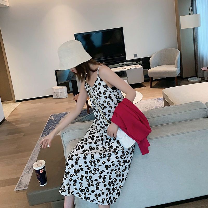Đầm Hai Dây In Họa Tiết Hoa Cúc Thời Trang Cho Phụ Nữ | BigBuy360 - bigbuy360.vn