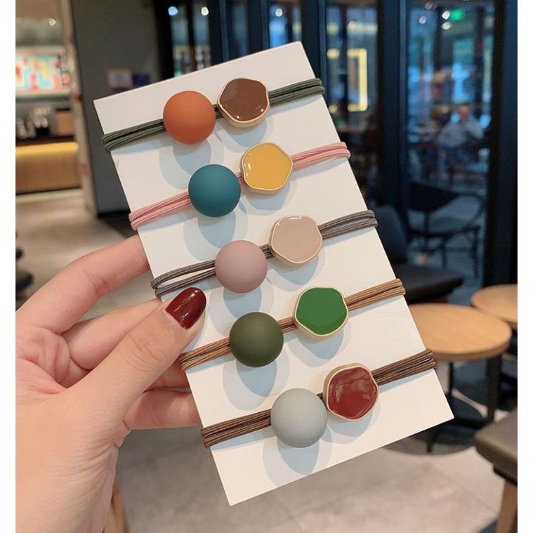 Dây Buộc Tóc Co Dãn Màu Trơn Xinh Xắn Cho Nữ C42