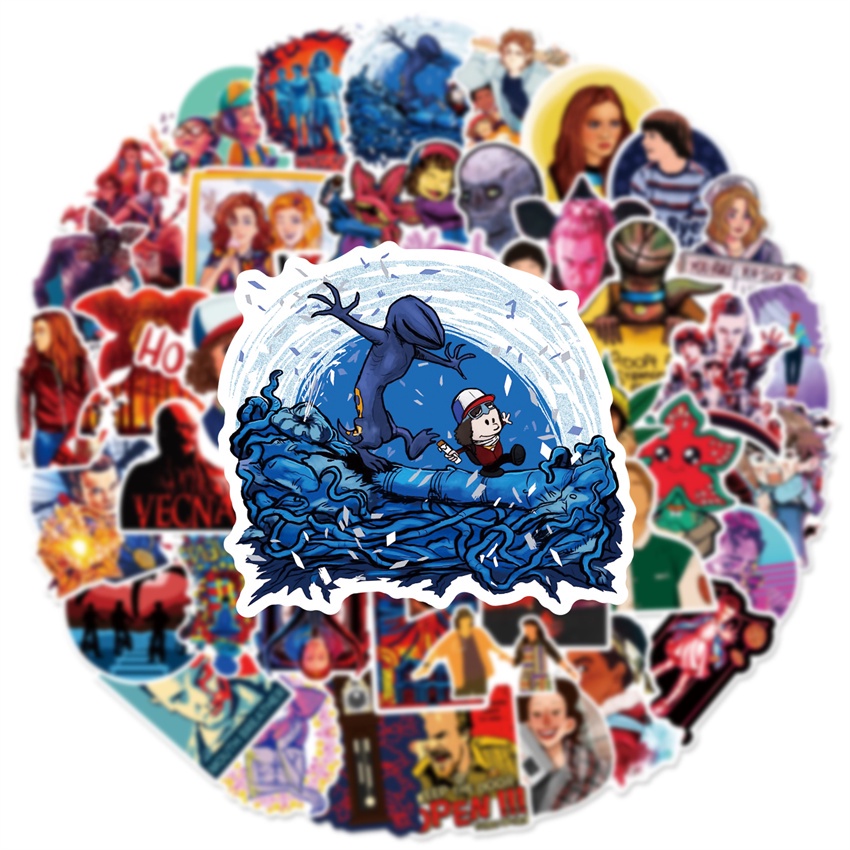 ❉ Phim Stranger Things Series 10 Hình Dán ❉ Bộ 50 Sticker Chống Thấm Nước Họa Tiết Doodle Hợp Thời Trang