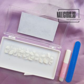 Nailbox - móng úp/móng giả MÓNG TRONG SUỐT VẼ MÂY