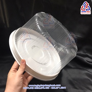 10 Hộp nhựa H122 Đại đựng bánh kem 24cm - hộp đựng rau câu 3D
