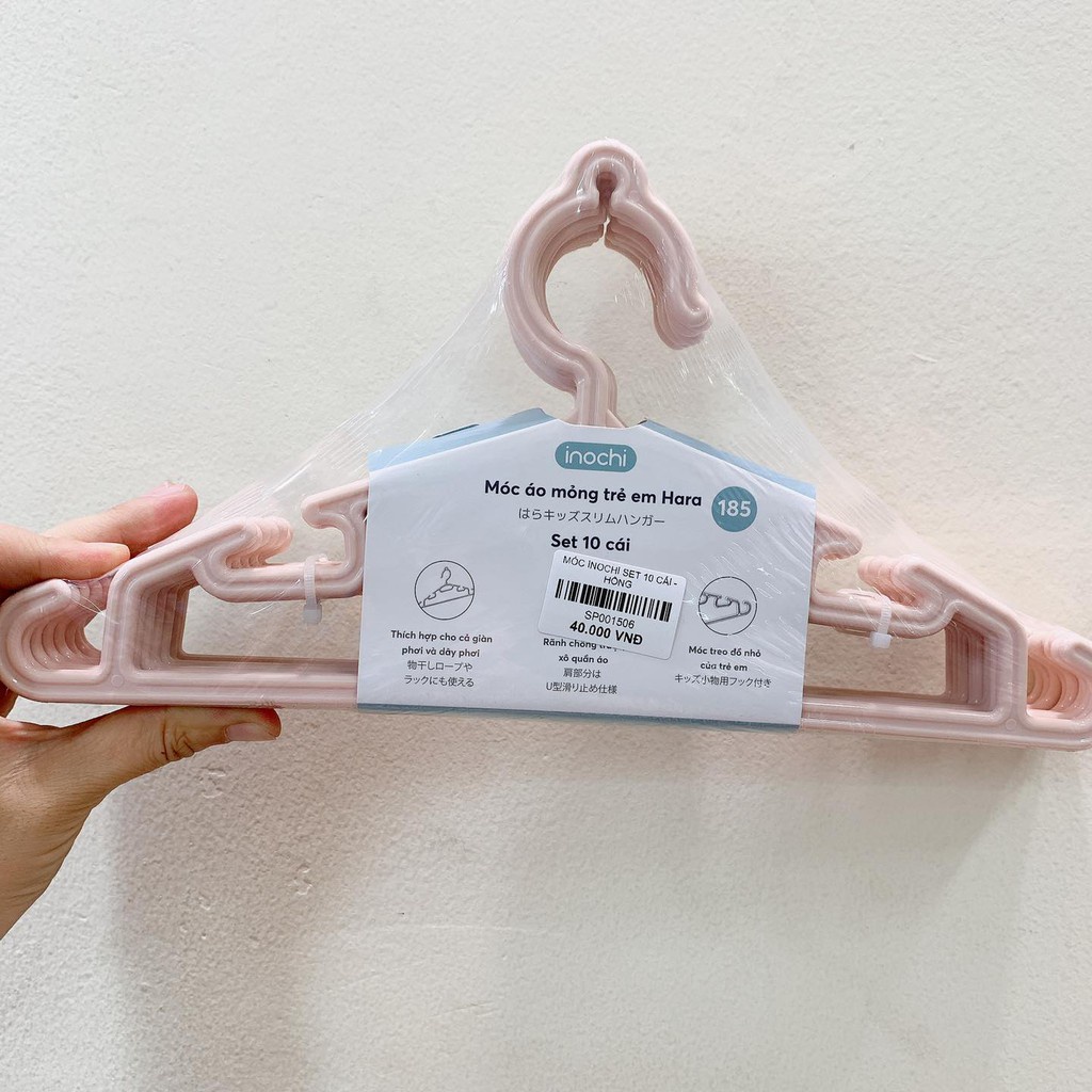 Set 10 móc áo trẻ em inochi đẹp bền an toàn