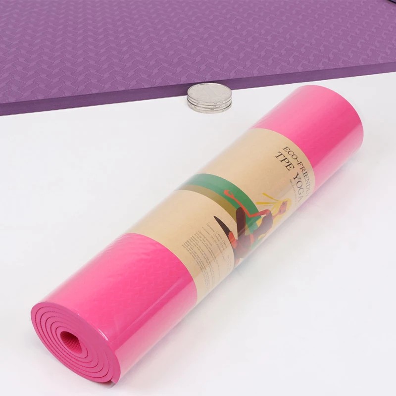 Thảm tập Yoga, thảm tập Gym Eco Friendly Yoga Mat lớp chất liệu cao su non TPE an toàn, siêu nhẹ, vân chống trượt