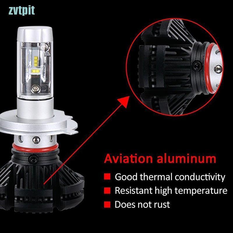 [ZVT] 2PCS X3 H4 100W 12000LM LED Headlight Turbo Light Bulbs Car Conversion Kit 6000K  PT