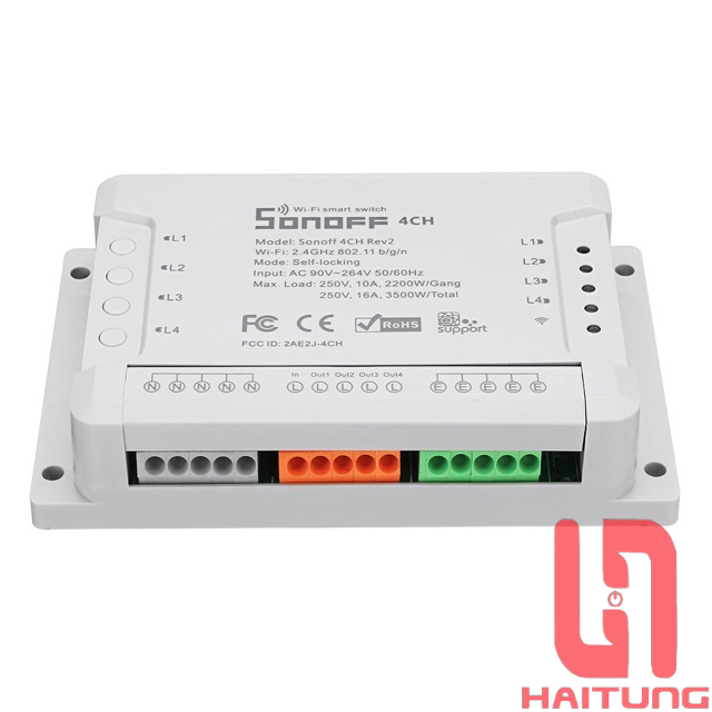 Công tắc thông minh Sonoff 4CH R2 điều khiển từ xa qua WIFI, 3G, 4G