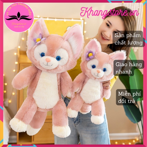 Thú gấu nhồi bông, gối ôm hình chú cáo hồng dễ thương làm từ vải và bông cao cấp an toàn cho trẻ nhỏ, size 40cm