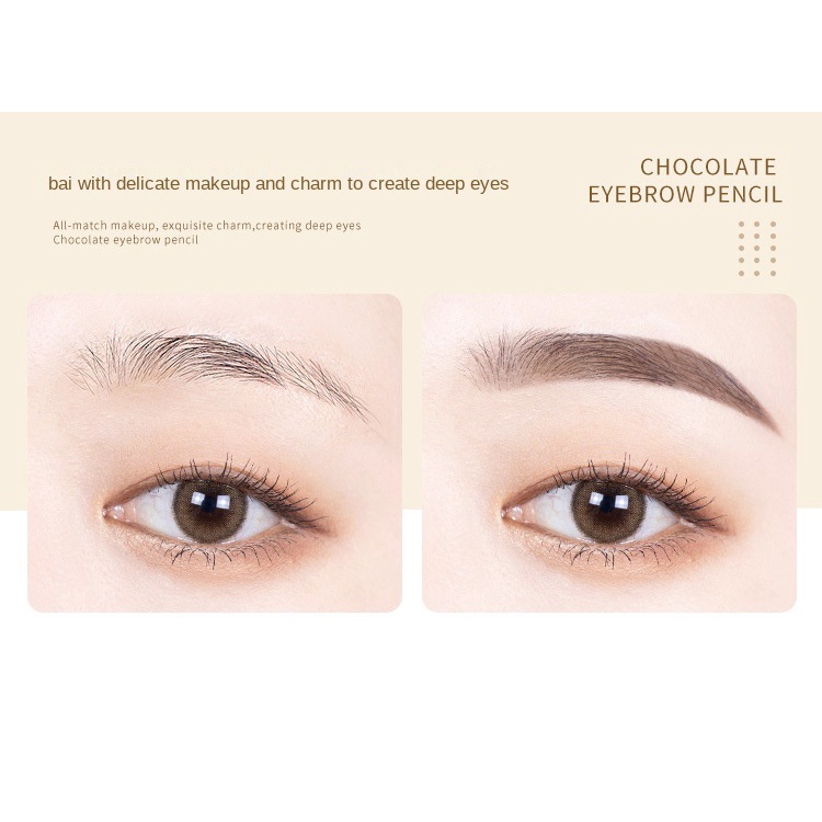 Chì kẻ lông mày hai đầu siêu mịn chống thấm nước và mồ hôi