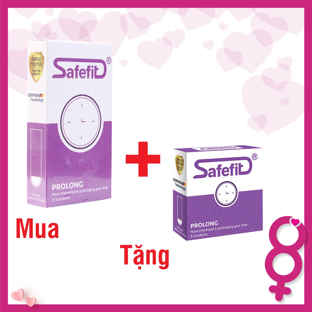 Bao cao su SafeFit ProLong (hộp 12) + tặng hộp 3