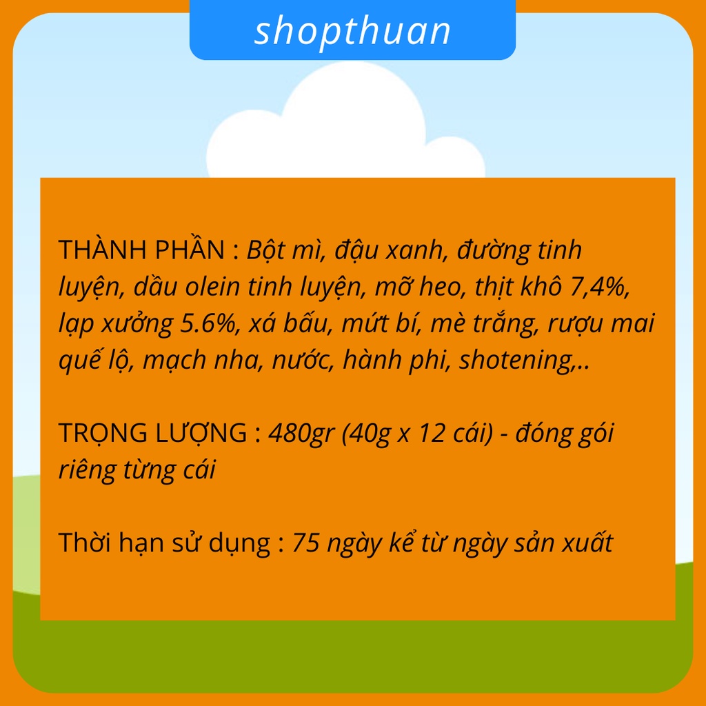 Bánh pía thịt lạp Tân Huê Viên 480g  - Bánh pía mini