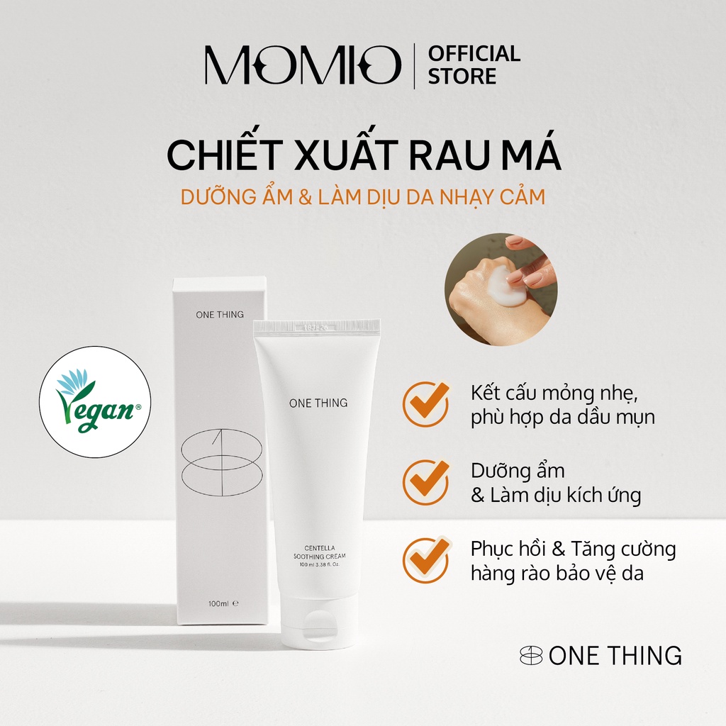 Kem dưỡng làm dịu da chiết xuất rau má One Thing Centella Soothing Cream 100ml - Momio.Asia