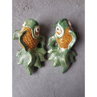 Chậu bình gốm sứ cá chép treo tường 1 chậu- Cửa hàng Gốm Hoa Mai chuyên hàng decor phong cách dân gian xưa