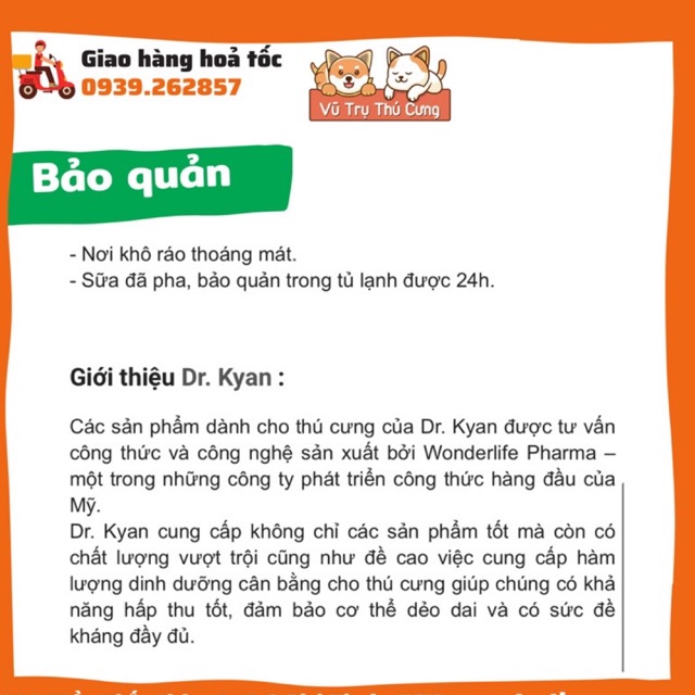 Sữa bột cho Mèo hộp 110g | Sữa bổ sung dinh dưỡng cho Mèo, Sữa PRECATEN DR.KYAN cho mèo con, mèo lớn