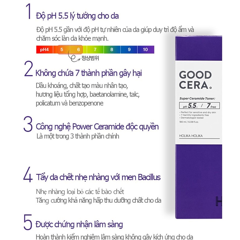 Nước hoa hồng Dưỡng Ẩm Trắng Da Good Cera Super Ceramide Toner Dưỡng Ẩm dành cho da khô, da nhạy cảm, da thường