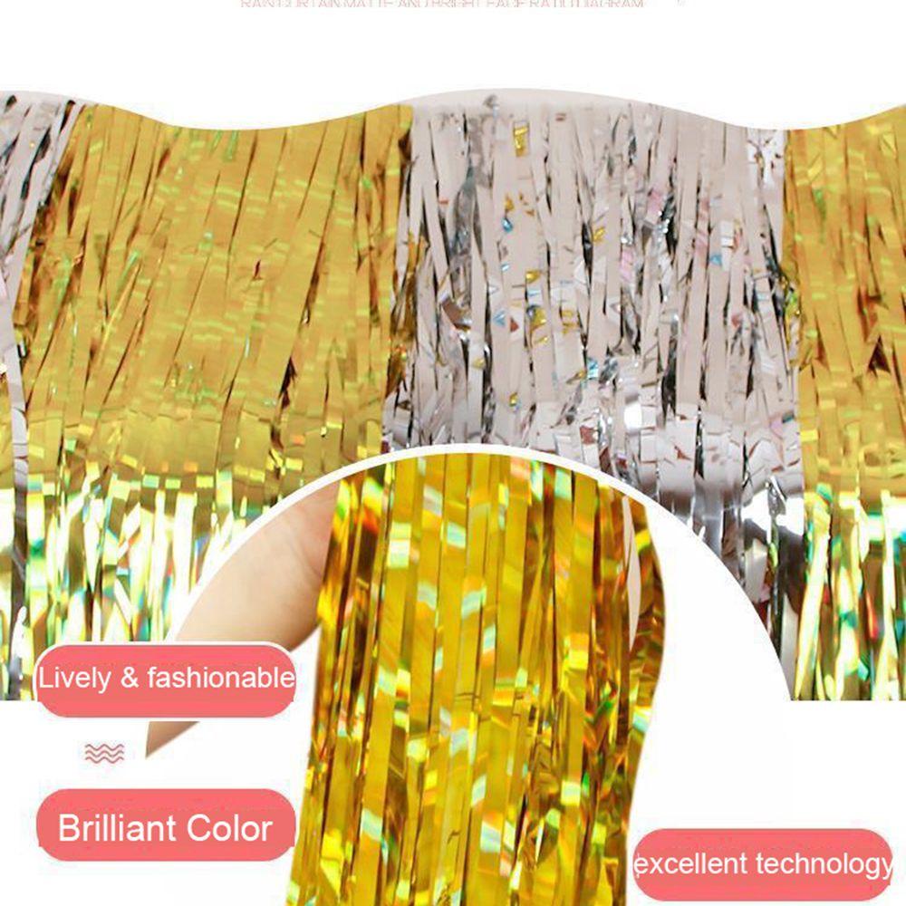 YIYU Rèm Phông Nền Chụp Ảnh Kích Thước 1 * 2M Màu Sắc Lấp Lánh Dùng Trang Trí Tiệc Cưới / L