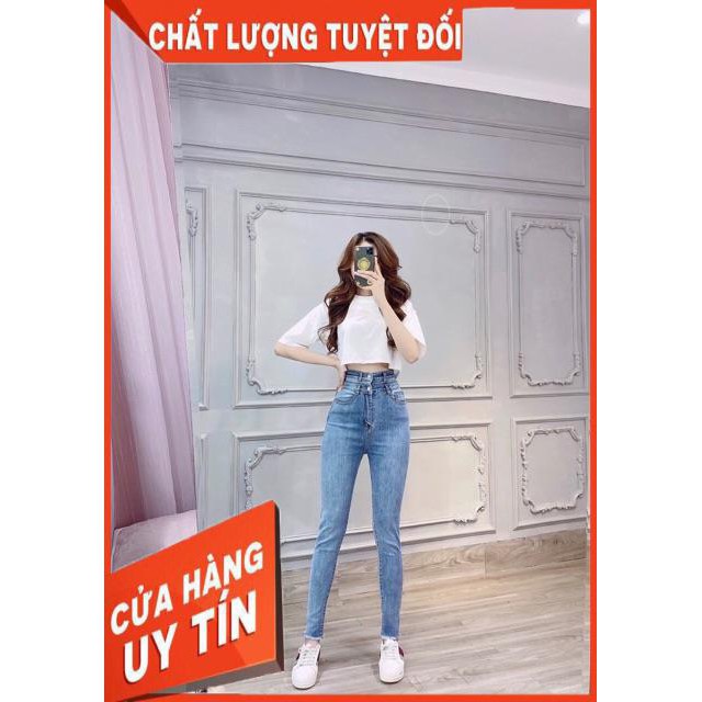 [ Mã FAGREEN55 giảm 10% tối đa 30K đơn 99K] Quần jeans ôm lưng cao 2 nút dáng siêu dài- hình thật chính chủ | BigBuy360 - bigbuy360.vn