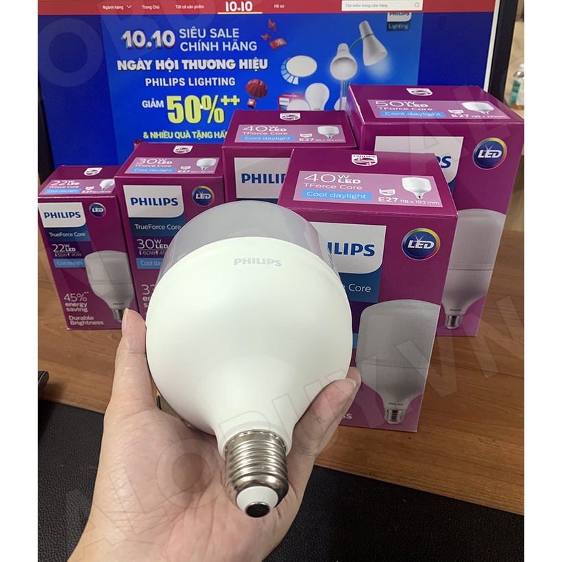 Bóng đèn Philips LED Trụ TForce core 40W HB E27- Ánh sáng trắng/ Ánh sáng vàng