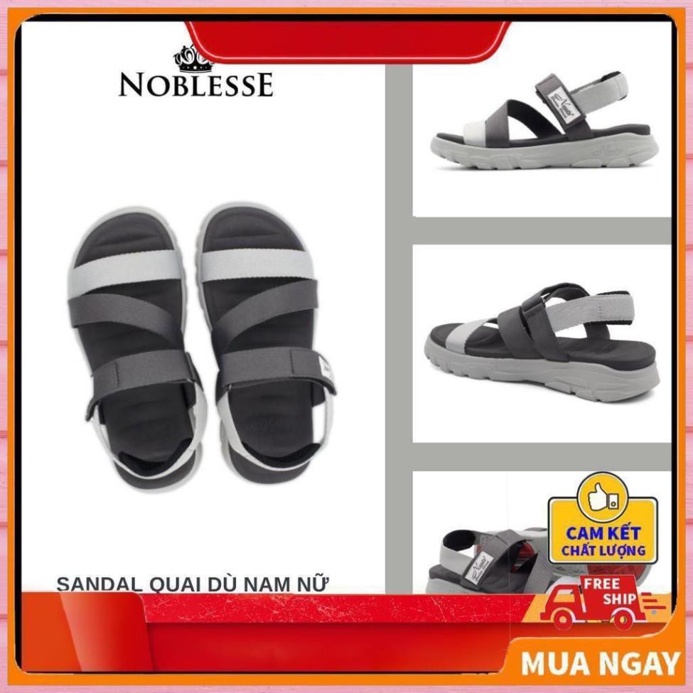 GIÀY SANDAL UNISEX NAM NỮ QUAI NGANG ĐI HỌC VẢI DÙ NESTY MÀU XÁM SB1206