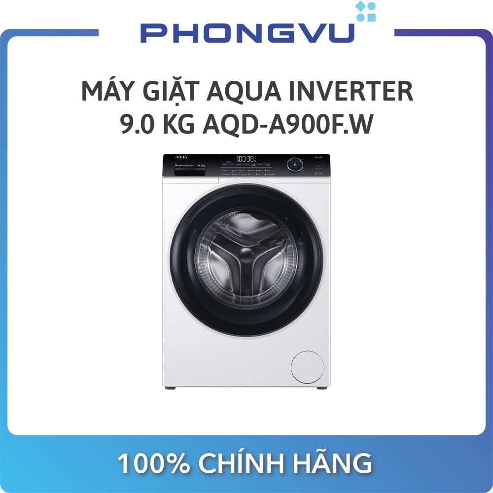 Máy giặt Aqua Inverter 9.0 KG AQD-A900F.W - Bảo hành 24 tháng - Miễn phí giao hàng TP.HCM