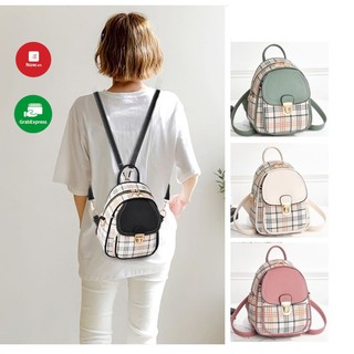 Balo da nữ thời trang BaloHome 626, kẻ caro, balo đeo 2 kiểu Hàn Quốc