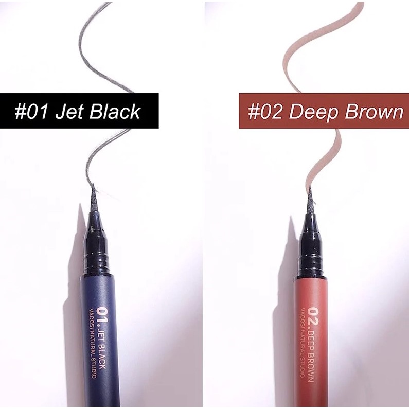 Bút Kẻ Mắt Nước Nét Mảnh, Siêu Lì, Lâu Trôi Vacosi Natural Studio Water Proof Eye Liner