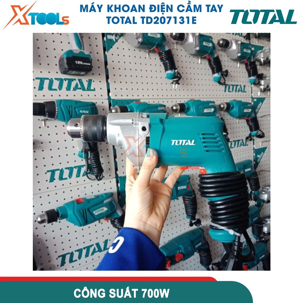 Máy khoan cầm tay Total TD207131E công suất 700w tốc độ 1200rpm đầu khoan 1.5-13mm khả năng khoan sắt[CHÍNH HÃNG][XTOOLS