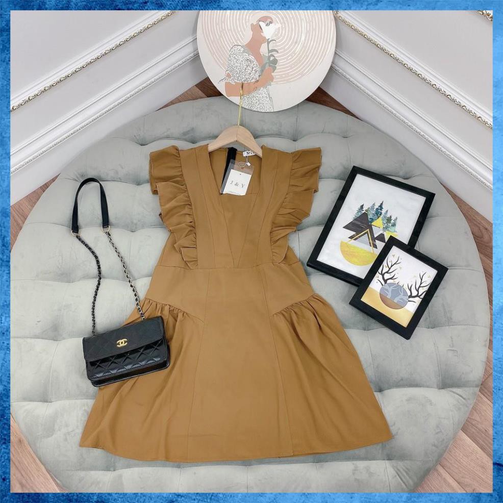 [Cao Cấp] Váy Xòe Tay Cánh Tiên Chạy Bèo Vai Chất Thô Đũi Mềm Mát, Đầm Nữ Đẹp Cao Cấp Khóa Lưng Siêu Xinh | BigBuy360 - bigbuy360.vn