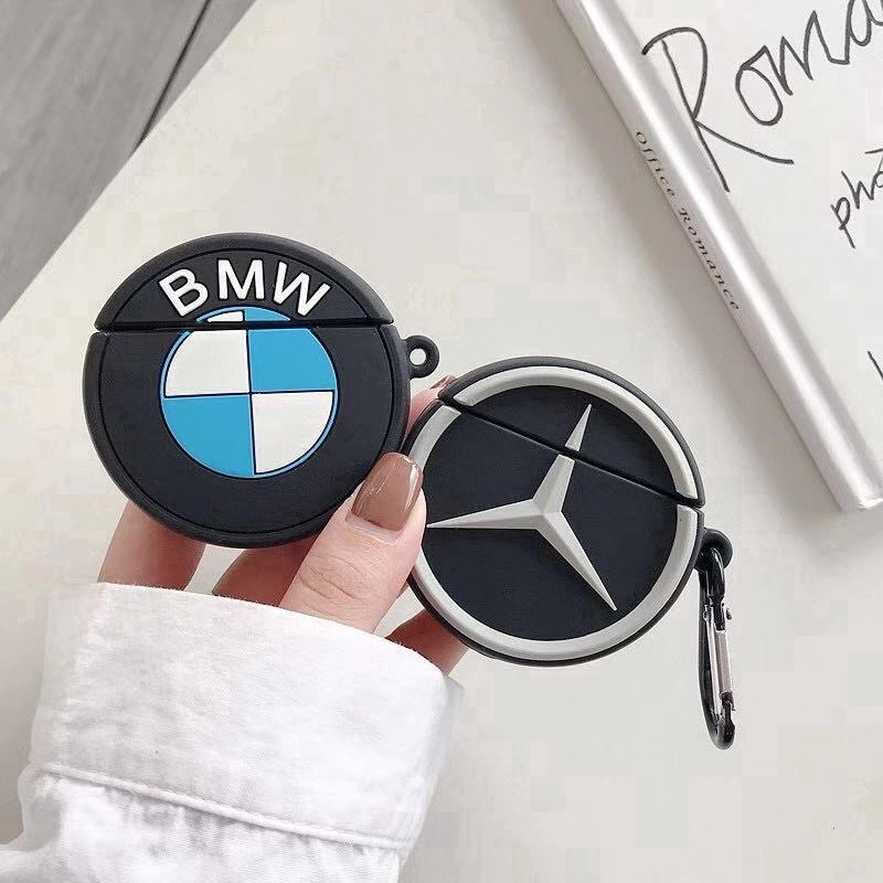 ☘️Tặng kèm móc☘️ Case bao airpod silicon 1 2 biểu tượng Mercedes Benz và BMW - Vỏ bọc đựng tai nghe không dây i11 i12