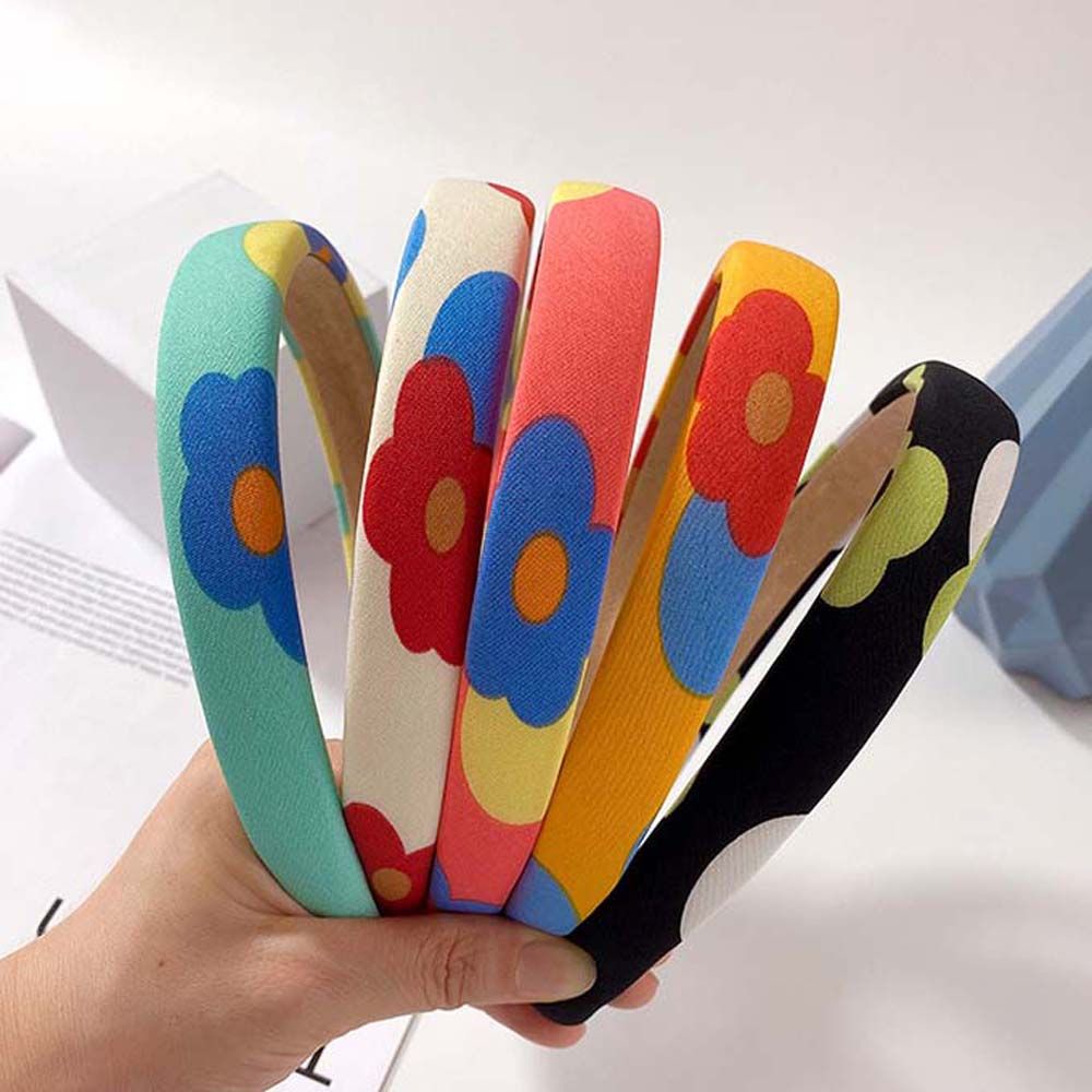 Băng Đô Cài Tóc Bằng Vải Họa Tiết Hoa Dễ Thương Phong Cách Hàn Quốc Cho Nữ