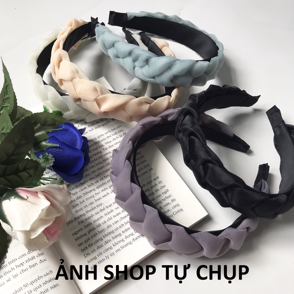 Cài tóc băng đô thắt bím vải pastel cực xinh siêu hot CA43