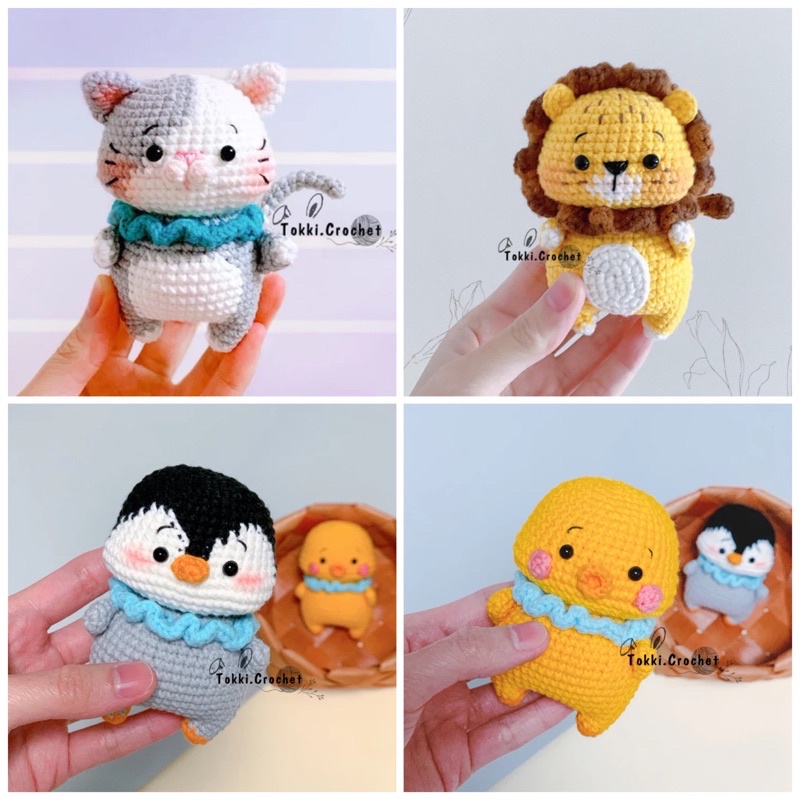 Móc Khoá 12 Con Giáp Nhồi Bông Bằng Len Làm Quà Tặng - Thú Bông Len Handmade Đan Móc Bằng Thủ Công Bằng Tay