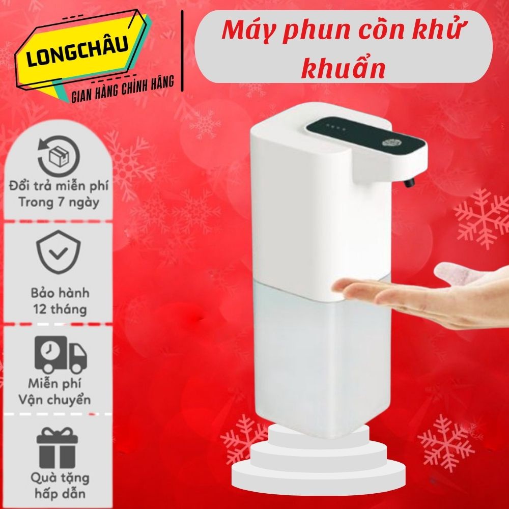 Máy phun cồn khử khuẩn, máy rửa tay tự động cảm ứng sát khuẩn để bàn 400ml sạc pin, giúp kháng khuẩn an toàn