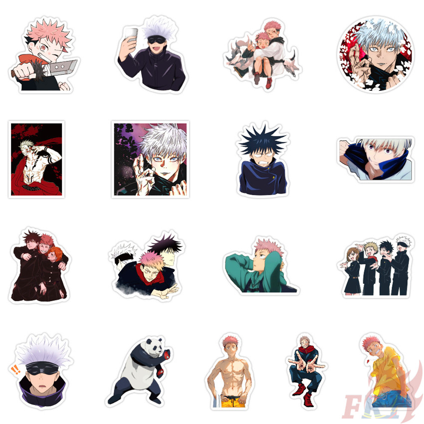 Set 100 miếng dán họa tiết anime Jujutsu Kaisen - Series B Yuji Itadori chống thấm nước thời trang DIY