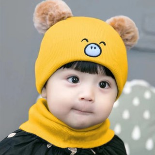 MŨ LEN KÈM KHĂN CỔ CHO BÉ - LUCY259