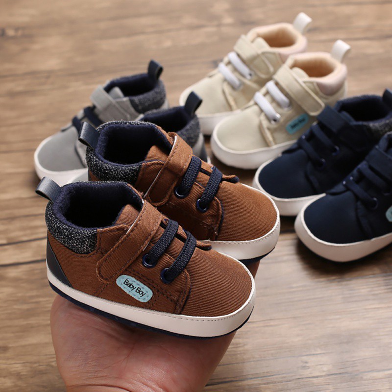 Giày Sneaker Đế Mềm Chống Trượt Cho Bé Trai 0-18 Tháng Tuổi